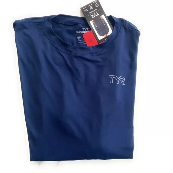 TYR Men's Long Sleeve Blue Sun Shirt UPF 50+ XL - Picture 6 of 6